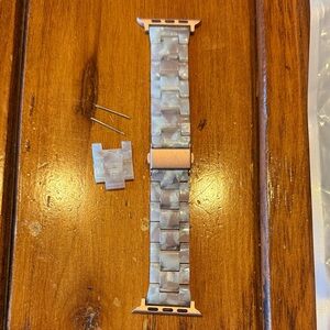Rose Gold/White Marble Stainless Link Band for Apple Iwatch 42MM